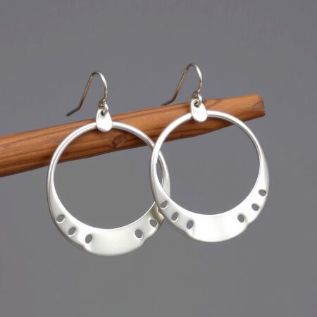 Brass silver dangle earring, Handmade Jewelry Manufacturer